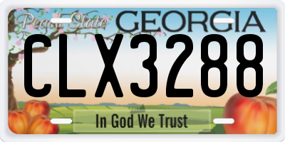 GA license plate CLX3288