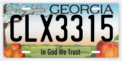 GA license plate CLX3315