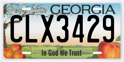 GA license plate CLX3429
