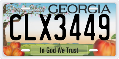 GA license plate CLX3449