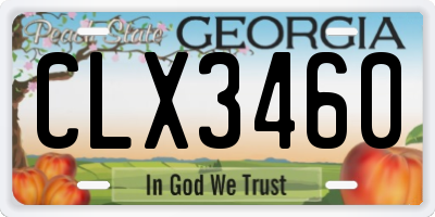 GA license plate CLX3460