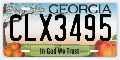 GA license plate CLX3495