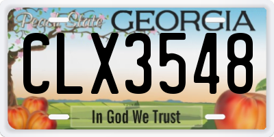 GA license plate CLX3548