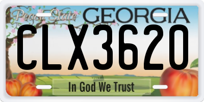 GA license plate CLX3620