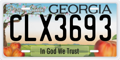 GA license plate CLX3693