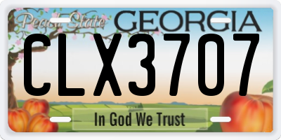 GA license plate CLX3707