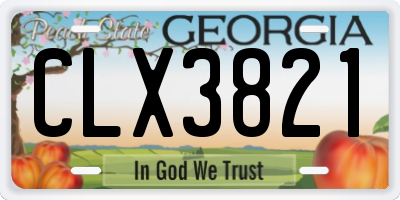 GA license plate CLX3821