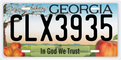 GA license plate CLX3935
