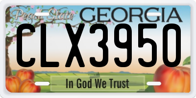 GA license plate CLX3950