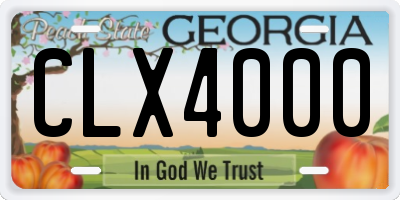 GA license plate CLX4000