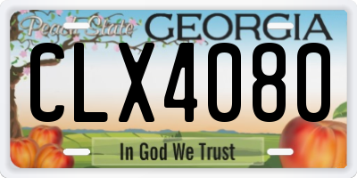 GA license plate CLX4080