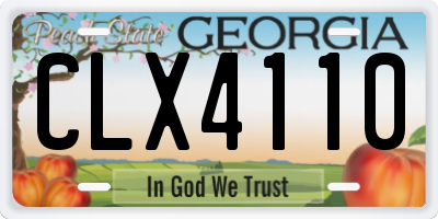 GA license plate CLX4110