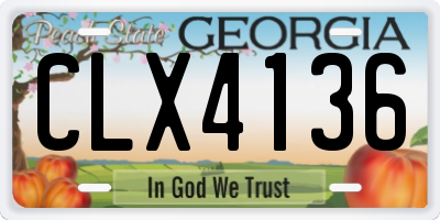 GA license plate CLX4136