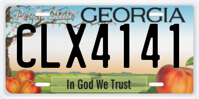 GA license plate CLX4141