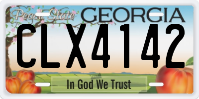 GA license plate CLX4142