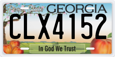 GA license plate CLX4152