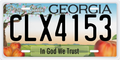 GA license plate CLX4153