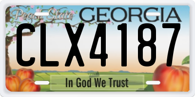 GA license plate CLX4187