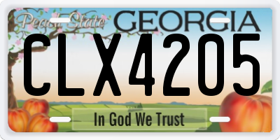 GA license plate CLX4205