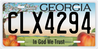 GA license plate CLX4294