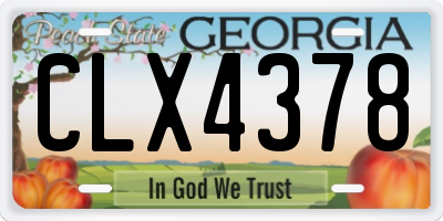 GA license plate CLX4378