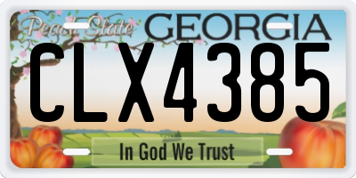 GA license plate CLX4385