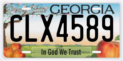 GA license plate CLX4589