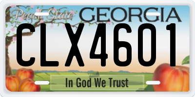 GA license plate CLX4601