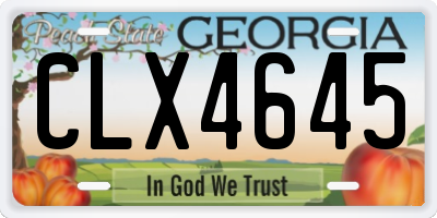 GA license plate CLX4645