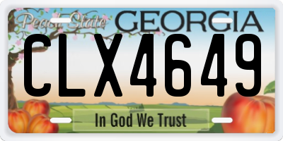 GA license plate CLX4649