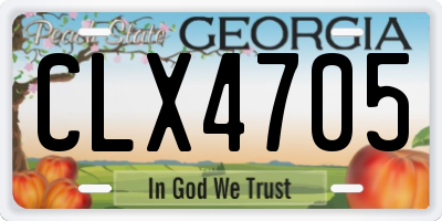 GA license plate CLX4705