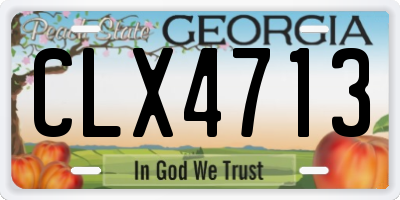 GA license plate CLX4713