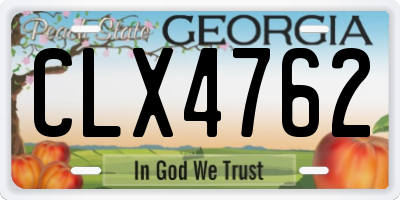 GA license plate CLX4762