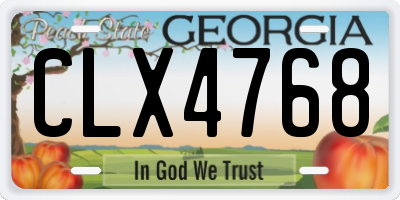 GA license plate CLX4768