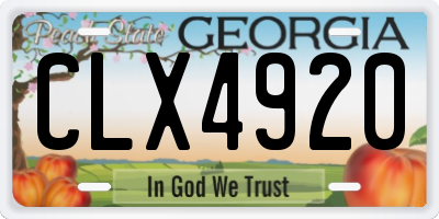 GA license plate CLX4920
