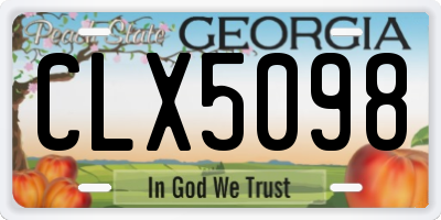 GA license plate CLX5098