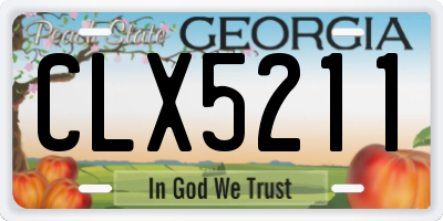 GA license plate CLX5211