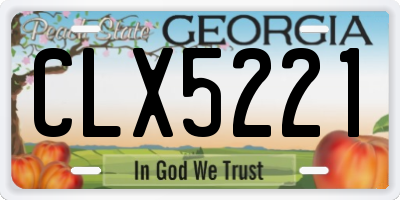 GA license plate CLX5221