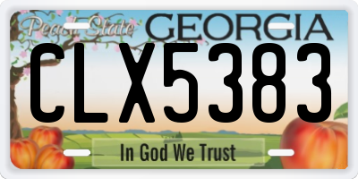 GA license plate CLX5383
