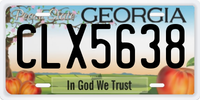 GA license plate CLX5638