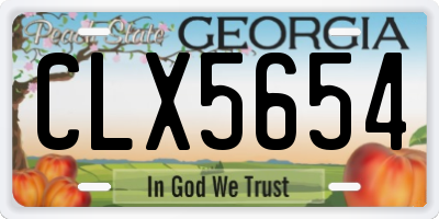 GA license plate CLX5654