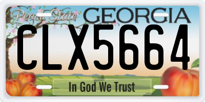 GA license plate CLX5664