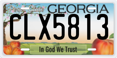 GA license plate CLX5813