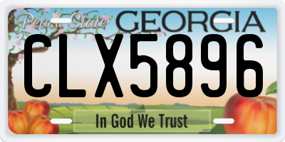 GA license plate CLX5896