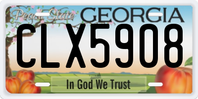 GA license plate CLX5908