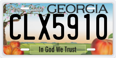 GA license plate CLX5910