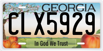 GA license plate CLX5929