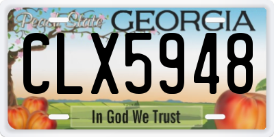 GA license plate CLX5948