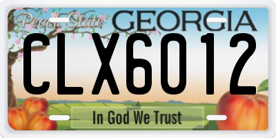 GA license plate CLX6012