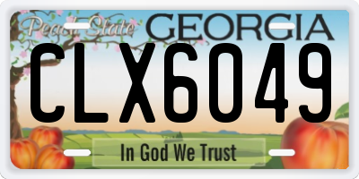 GA license plate CLX6049